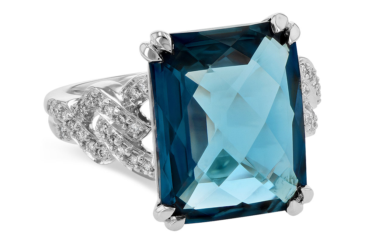 A244-73247: LDS RG 9.40 LONDON BLUE TOPAZ 9.60 TGW (15x12MM)