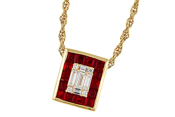 A329-35047: NECKLACE .82 RUBY TW 1.00 TGW