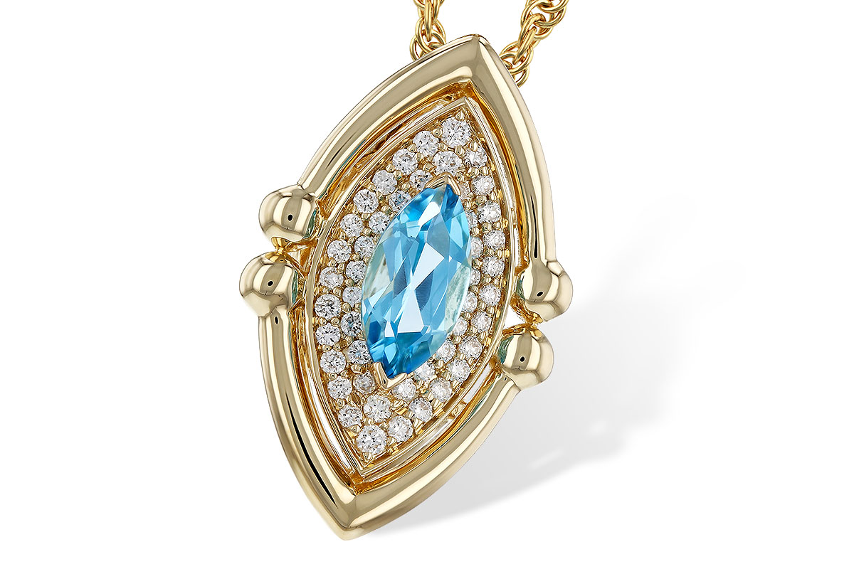 A329-35929: NECKLACE .54 BLUE TOPAZ .70 TGW (8x4MM BT)