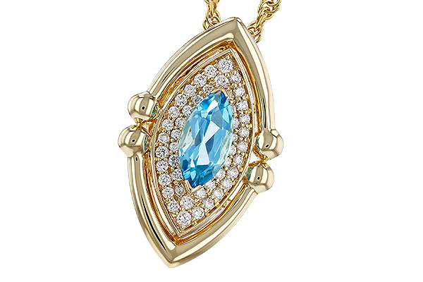 A329-35929: NECKLACE .54 BLUE TOPAZ .70 TGW (8x4MM BT)