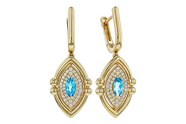 A330-18683: EARRINGS .50 TW BLUE TOPAZ .78 TGW (6x3MM BT)