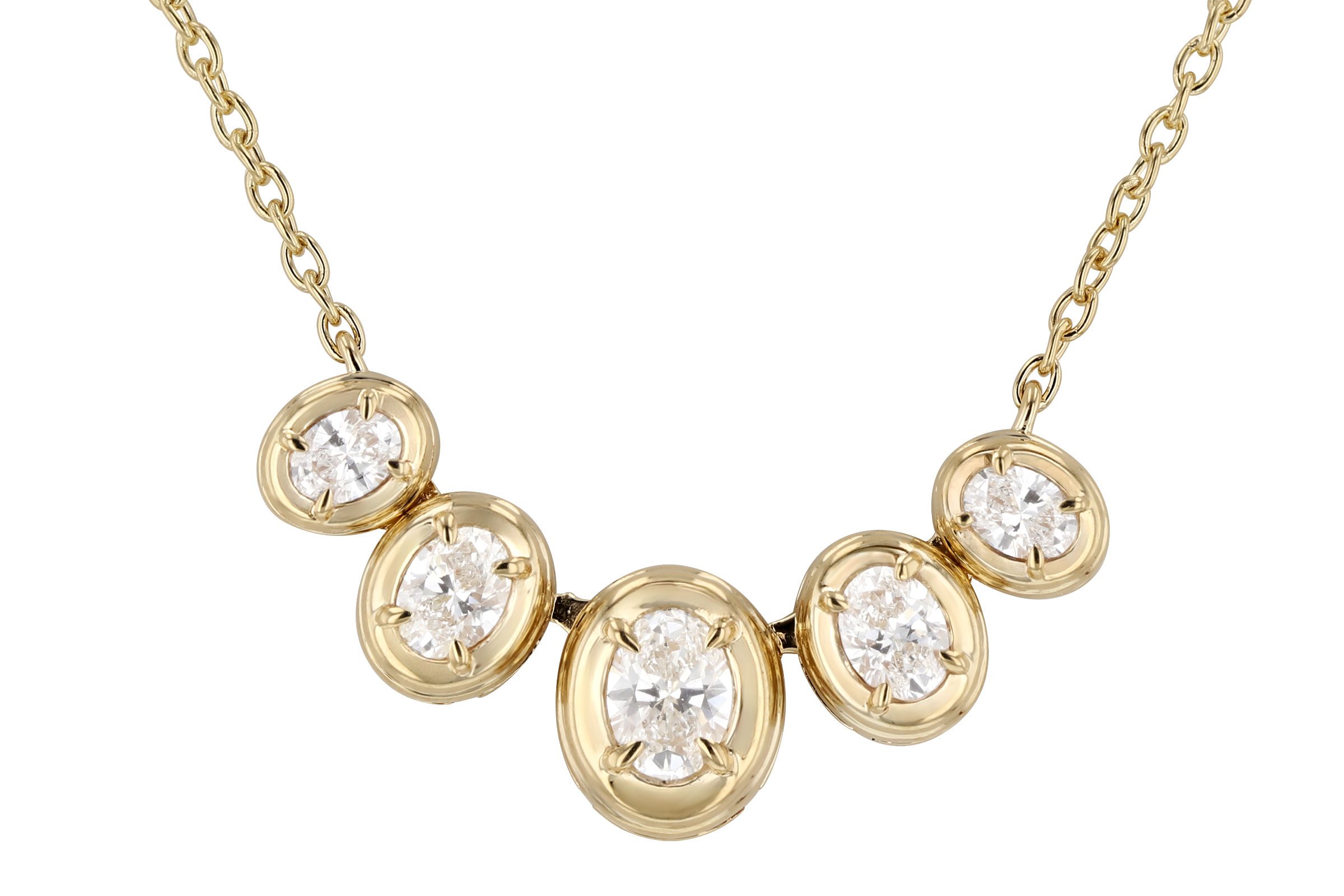 A330-20538: NECKLACE .85 TW OVAL CUT DIA (18")
