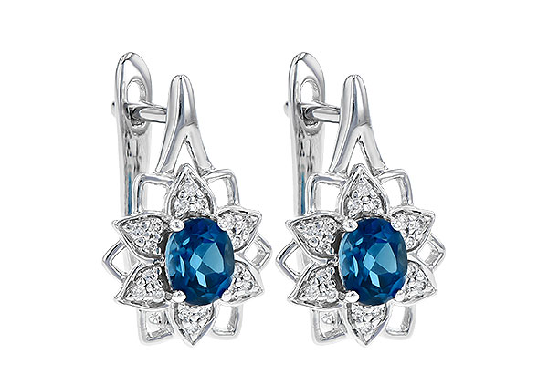 B243-88647: EARR .76 BLUE TOPAZ .89 TGW