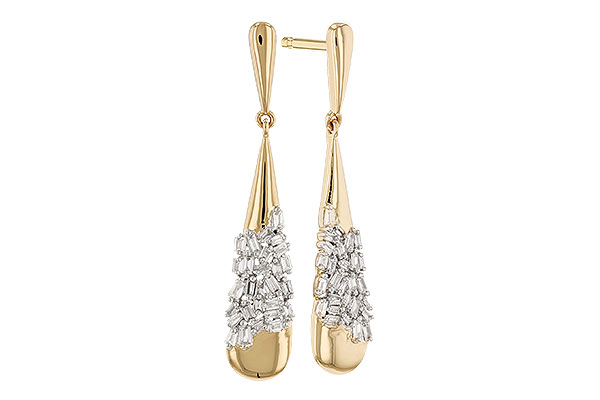 B328-41392: EARRINGS .20 TW BAGUETTE DIAS