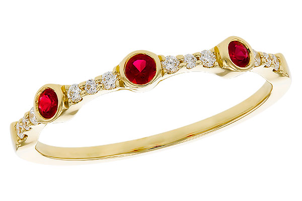 B329-30501: LDS WED RG .15 RUBY .24 TGW