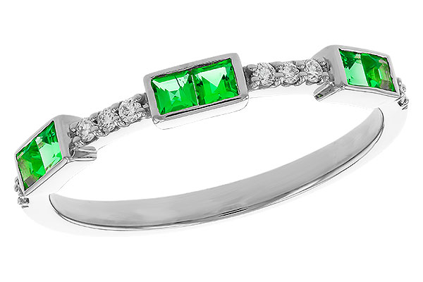 B329-32338: LDS WED RG .23 TW EMERALD .30 TGW