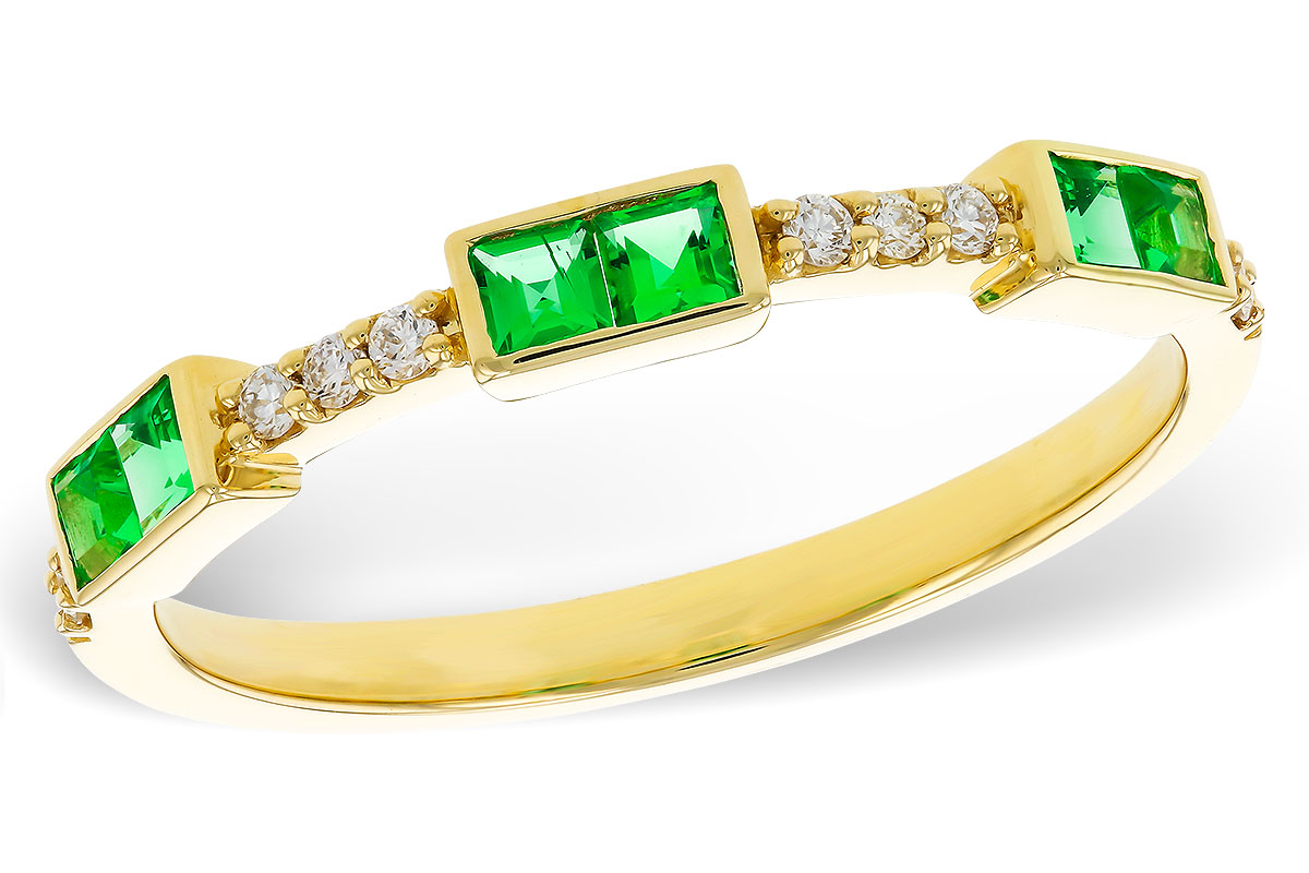 B329-32338: LDS WED RG .23 TW EMERALD .30 TGW