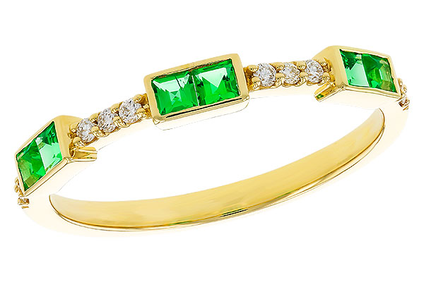B329-32338: LDS WED RG .23 TW EMERALD .30 TGW