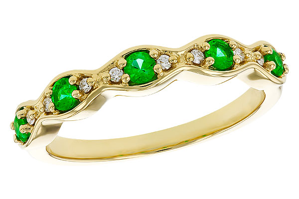 B329-35919: LDS WED RG .21 TW EMERALD .27 TGW