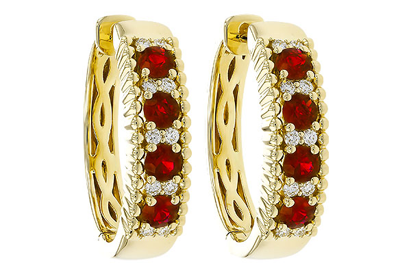 B329-35974: EARRINGS .54 TW RUBY .66 TGW