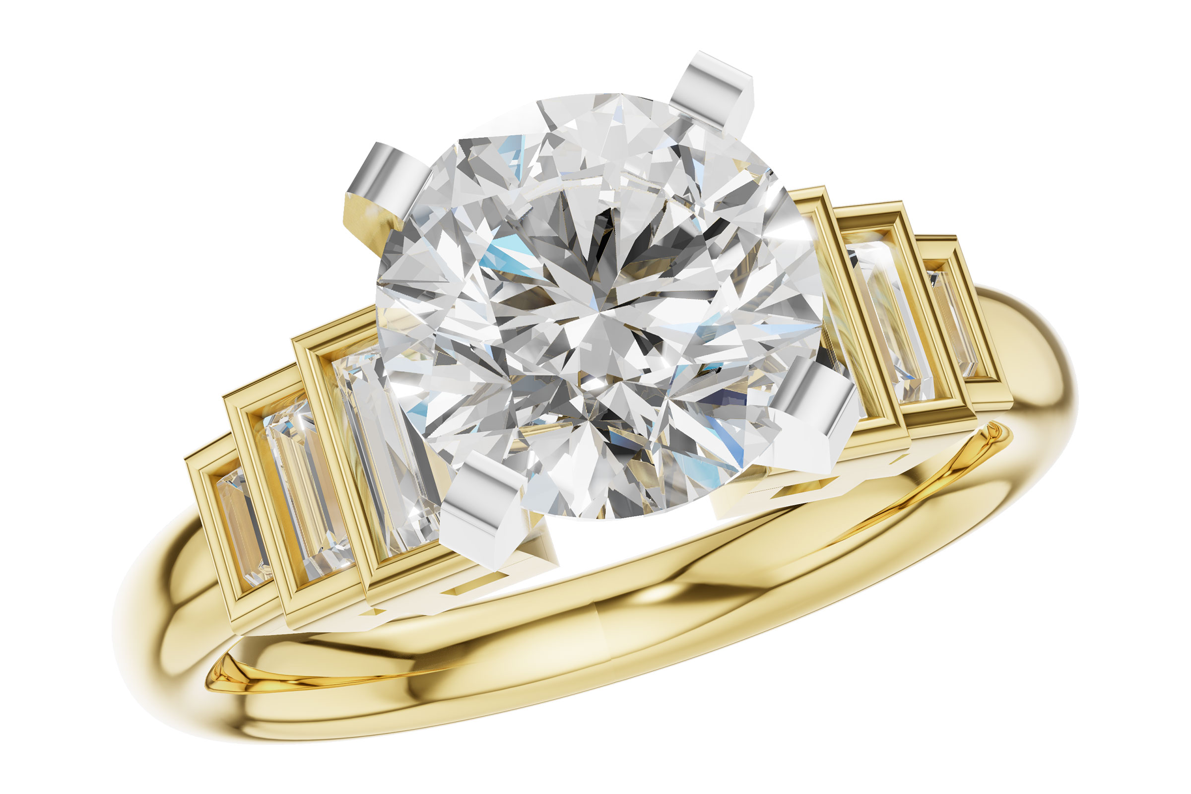 B330-19556: LDS SEMI DIA RG .26 TW BAGUETTES
