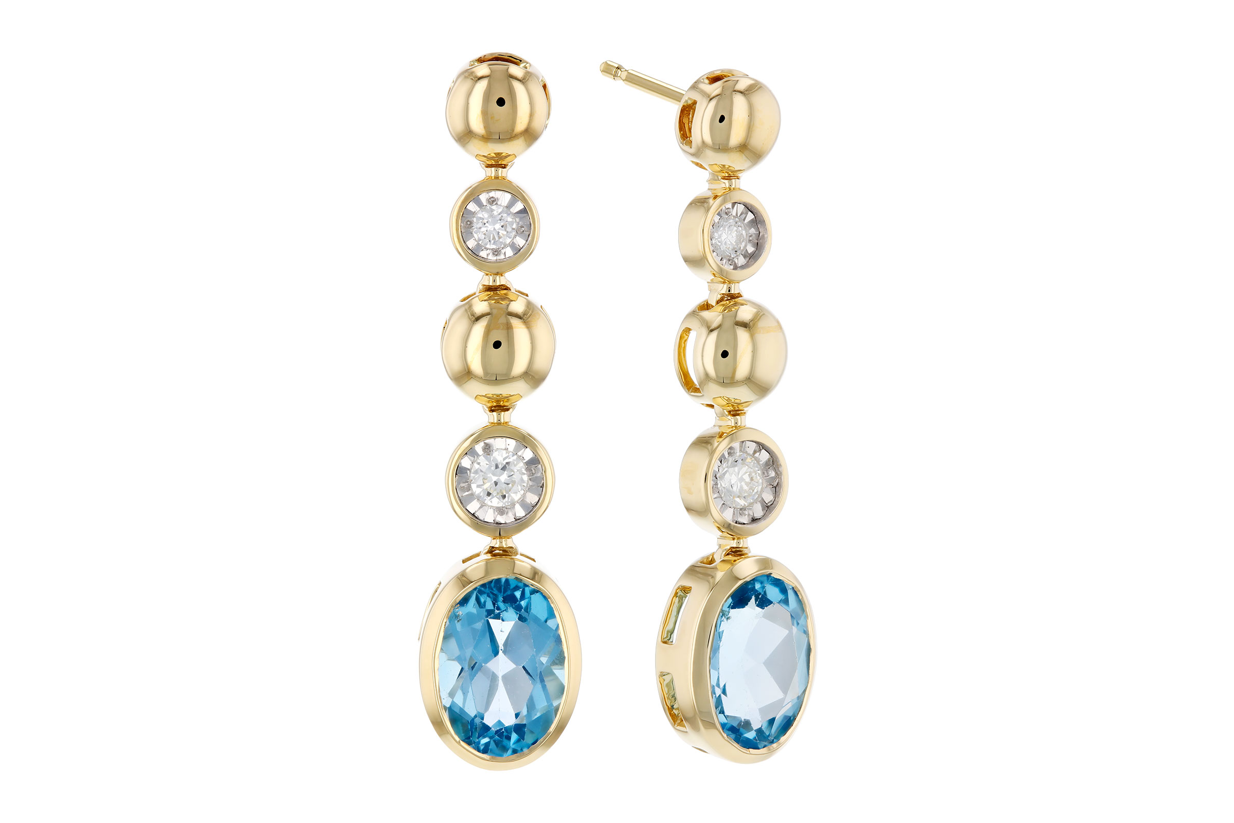 B330-19610: EARRINGS 1.66 TW BLUE TOPAZ 1.76 TGW