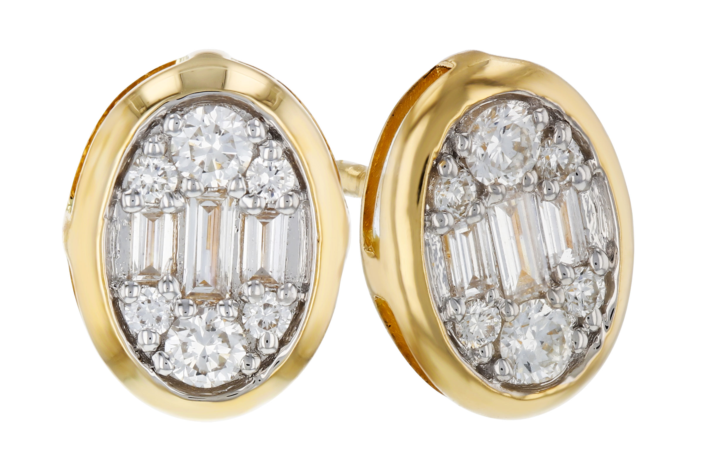 B330-20519: EARRINGS .08 TW BAGUETTE .24 TW