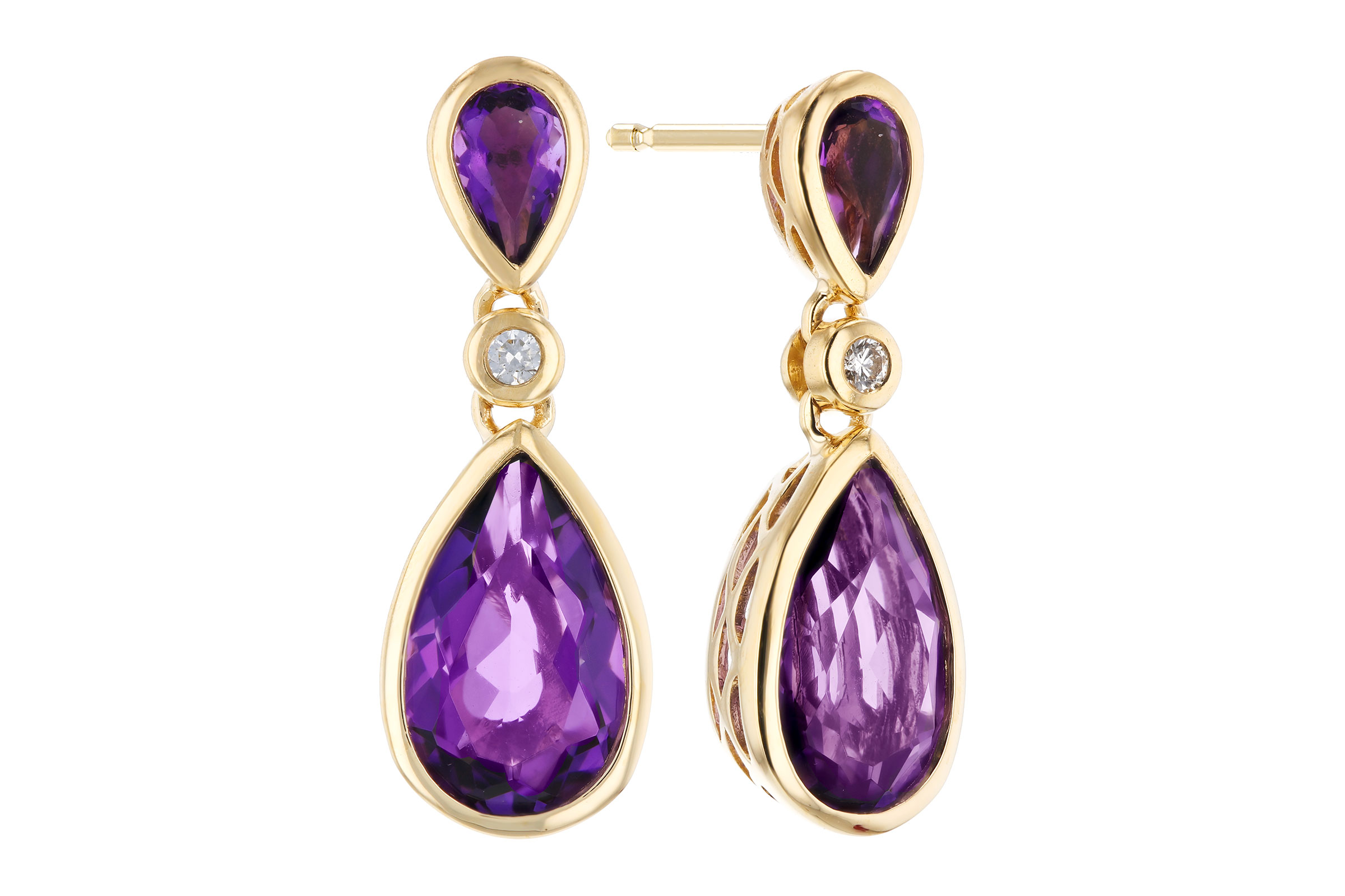 B330-21365: EARRINGS 2.80 TW AMETHYST 2.84 TGW