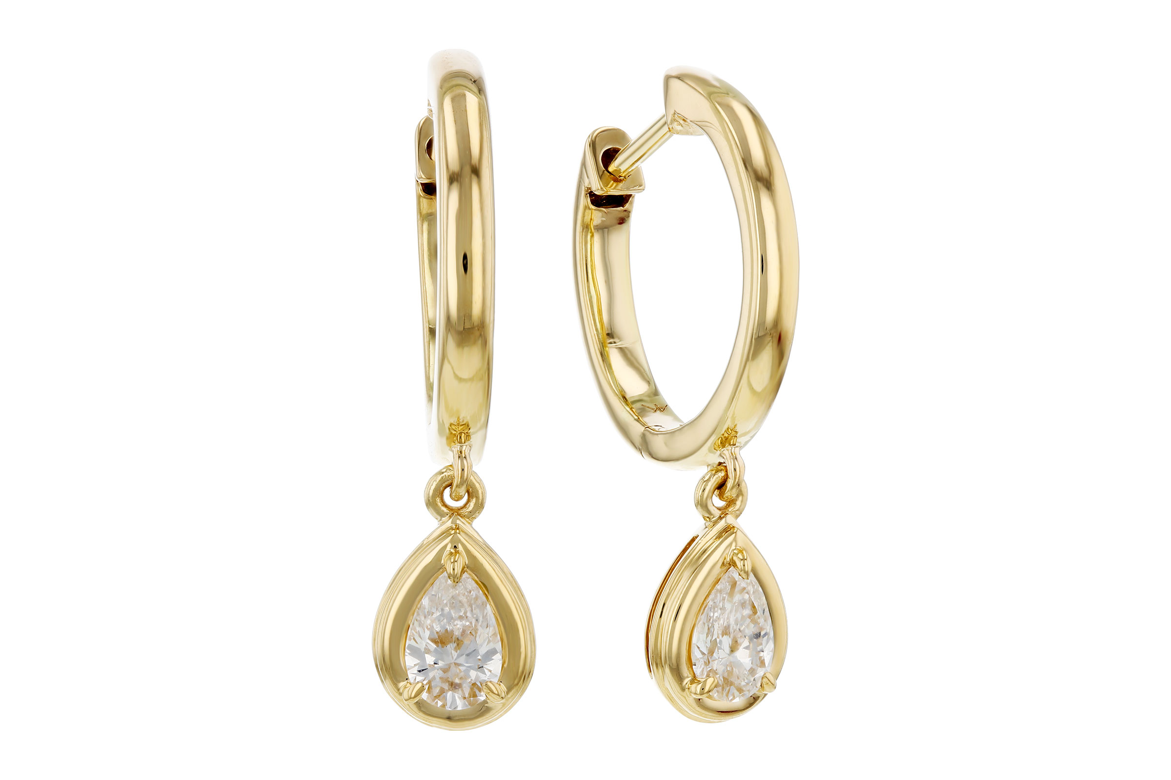 B330-21374: EARRINGS .42 TW PEAR SHAPE DIAS