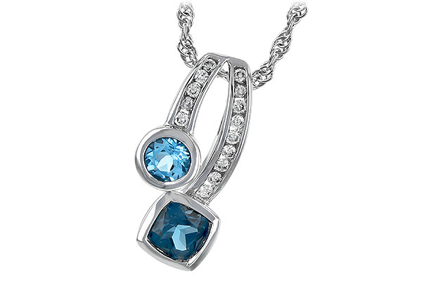 C243-90528: NECKLACE .91 TW BLUE TOPAZ 1.04 TGW