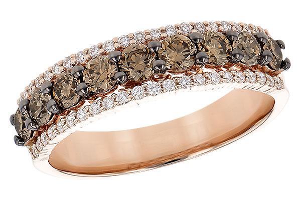 C327-53256: LDS WED RG .80 TW BROWN DIAS 1.00 TW