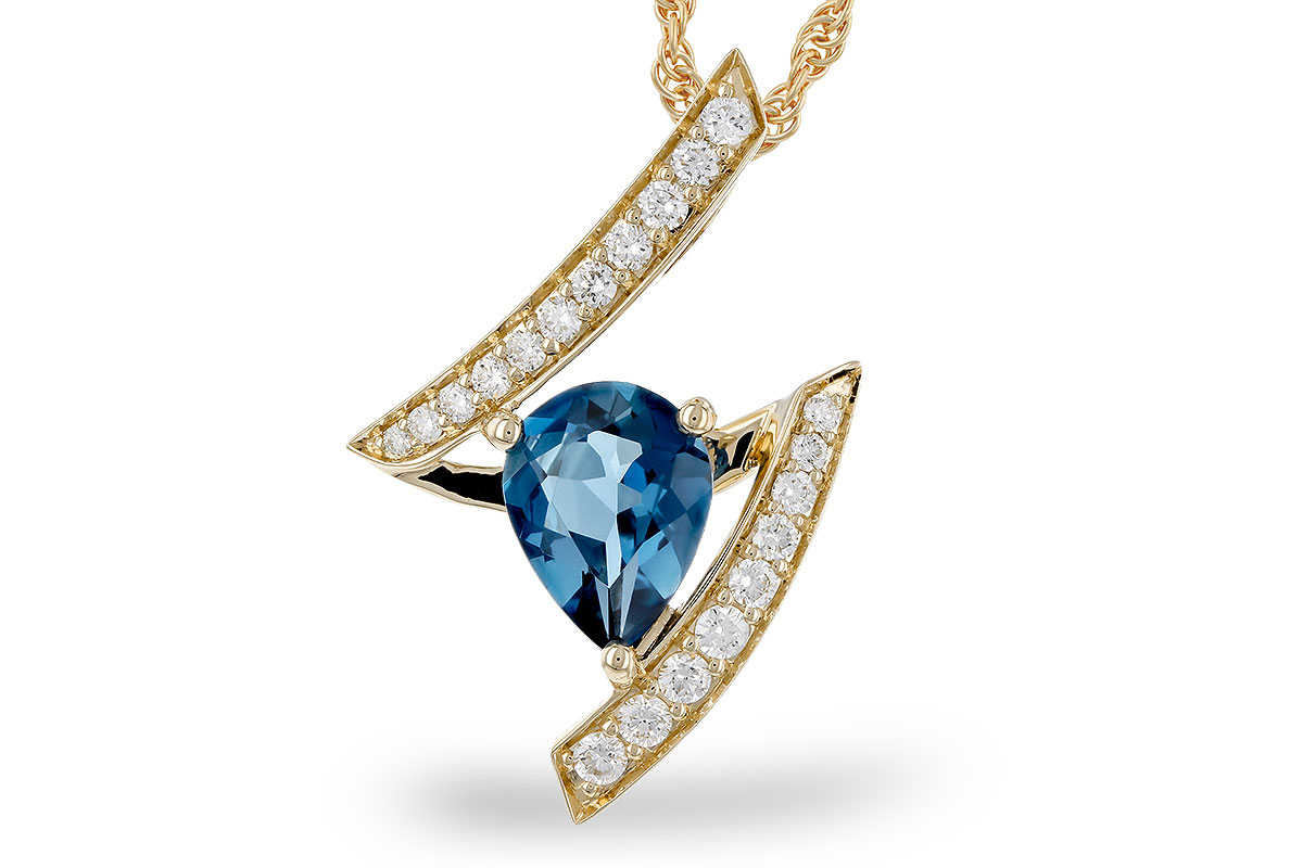 C329-28665: NECK 1.04 LONDON BLUE TOPAZ 1.23 TGW (8x6MM)