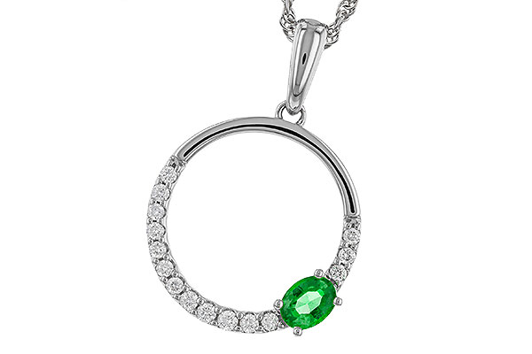 C329-30474: NECKLACE .19 EMERALD .34 TGW