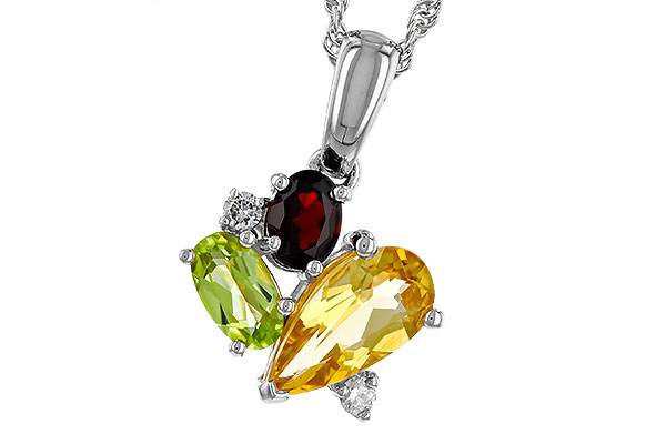 C329-30483: NECKLACE .79 SEMI PREC (CIT,PER,GAR) .82 TGW