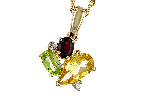 C329-30483: NECKLACE .79 SEMI PREC (CIT,PER,GAR) .82 TGW