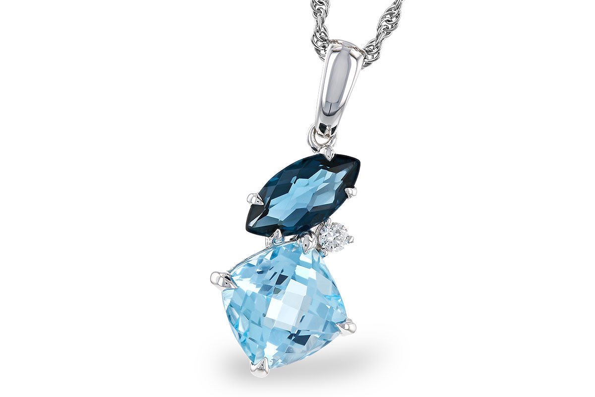 C329-31365: NECKLACE 2.37 TW BLUE TOPAZ 2.40 TGW