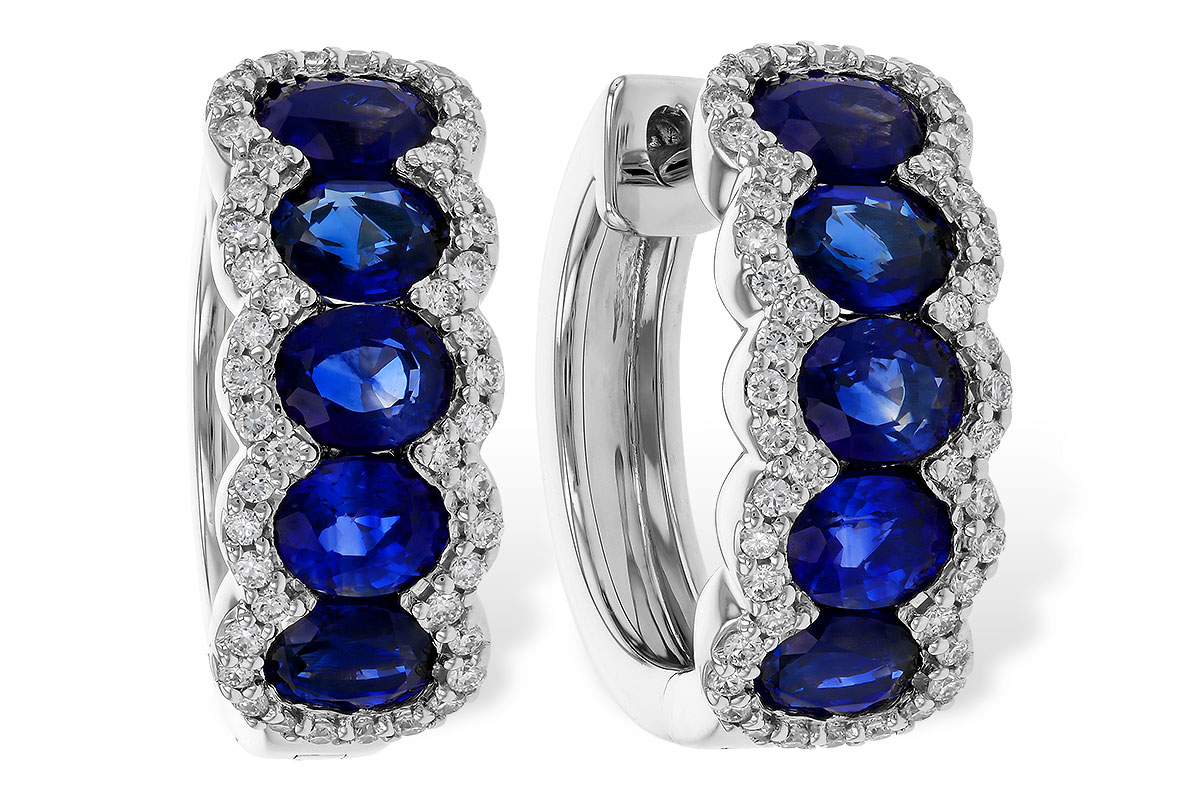 C329-35001: EARRINGS 2.32 TW SAPPHIRE 2.57 TGW