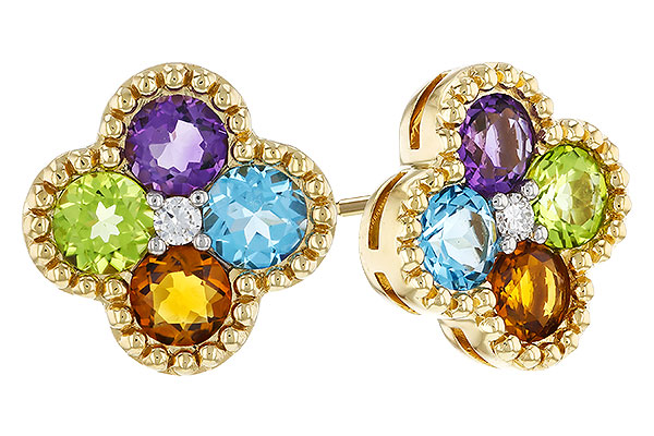 C329-35947: EARRINGS 1.88 SEMI-PREC (AMY,BT,CIT,PER) 1.93 TGW
