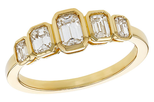 C329-35965: LDS DIA WED RG .90 TW EMERALD CUTS