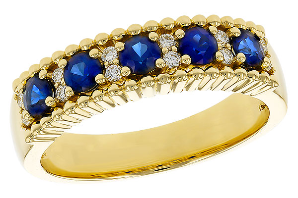 C329-35974: LDS WED RG .64 TW SAPPHIRE .76 TGW