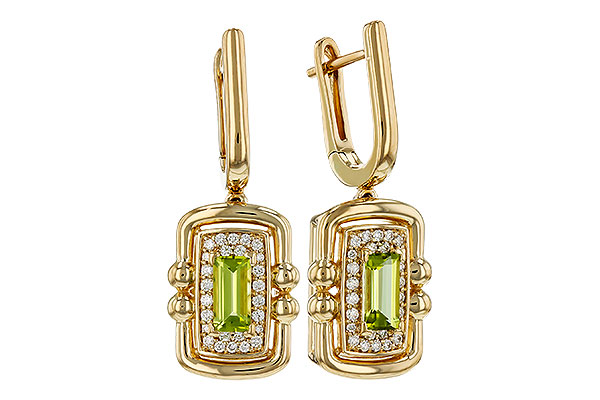 C330-18683: EARRINGS .71 TW PERIDOT .88 TGW (6x3MM PER)