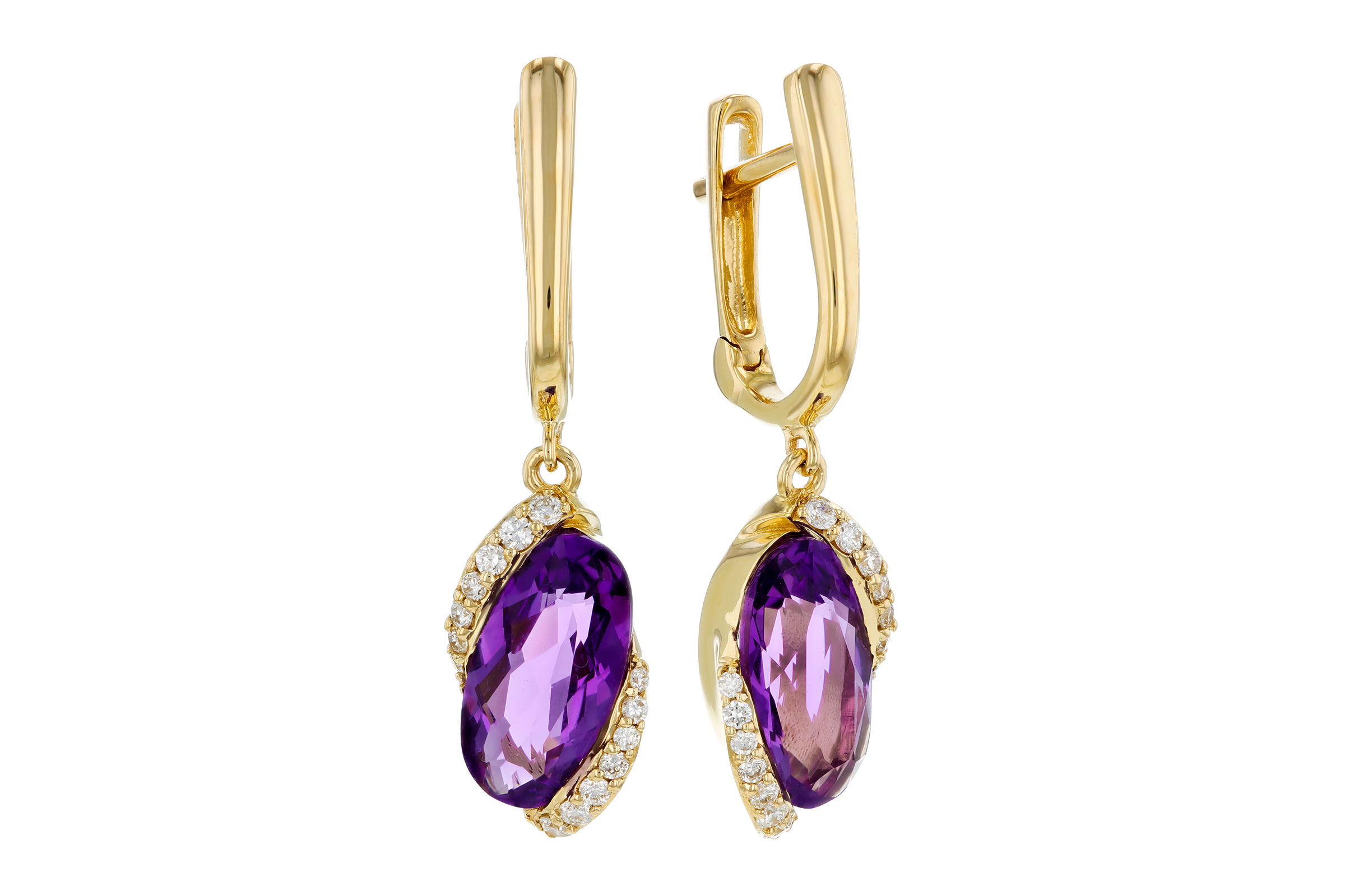 C330-20492: EARRINGS 2.14 TW AMETHYST 2.26 TGW (10x5MM AMY)