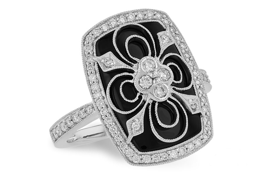 D054-77774: LDS ONYX & DIA RG .44 TW