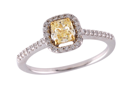 D327-45937: LDR .77 FANCY LGT YELL DIA .95 TW (GIA1279297180)