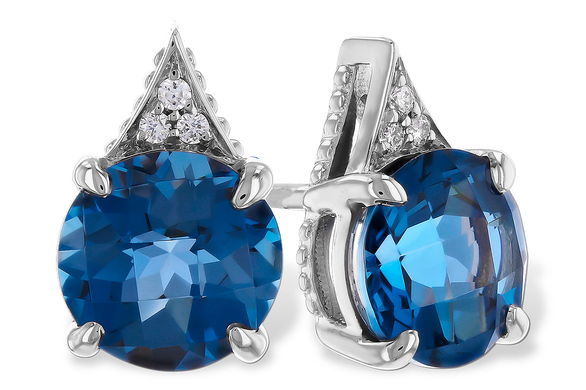 D328-41392: EARR 1.88 TW LONDON BLUE TOPAZ 1.90 TGW (6MM RD)