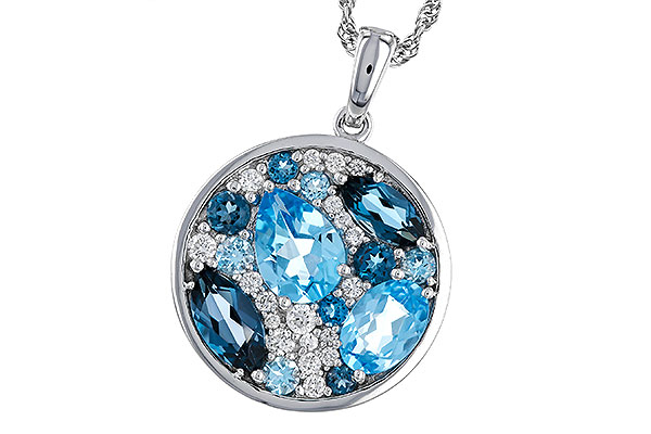 D329-31392: NECKLACE 2.31 TW BLUE TOPAZ 2.48 TGW