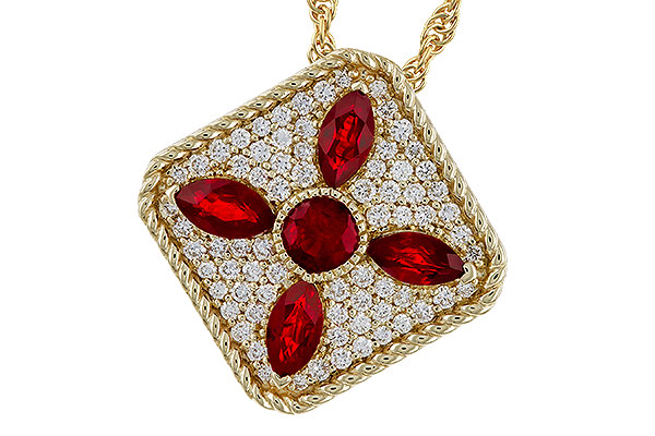 D329-32283: NECKLACE .81 TW RUBY 1.12 TGW