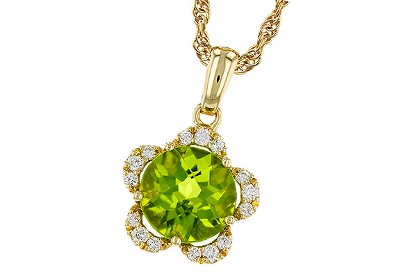 D329-35919: NECKLACE 2.16 PERIDOT 2.28 TGW (8MM RD)
