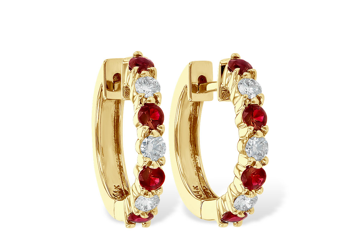 E055-66837: EARRINGS .64 RUBY 1.05 TGW