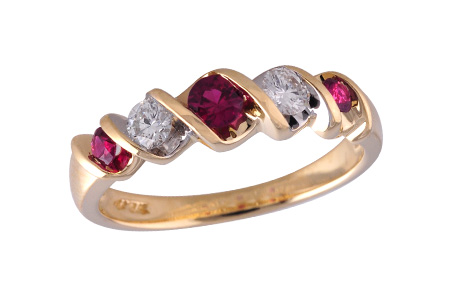E147-46846: LDS WED RG .34 RUBY .58 TGW