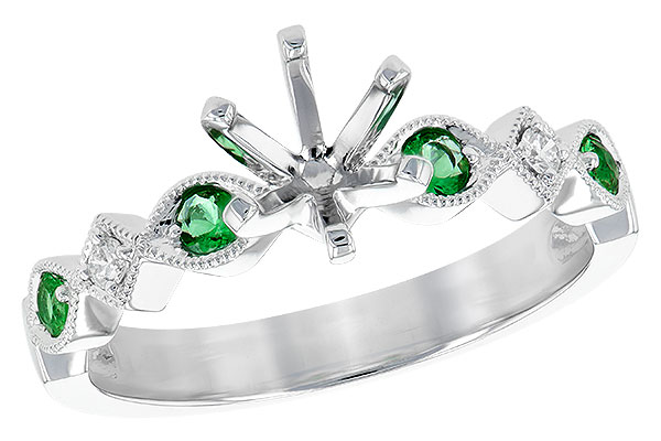 E244-75046: LDS SEMI DIA RG .12 EMERALD .16 TGW