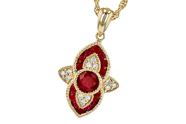 E327-48710: NECK .63 TW RUBY .70 TGW