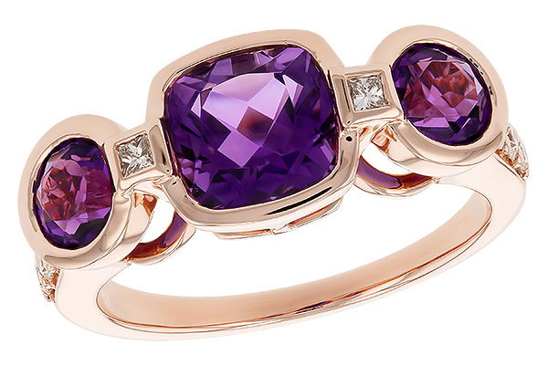 E328-42274: LDS RG 2.25 TW AMETHYST 2.50 TGW (7MM CUSHION)