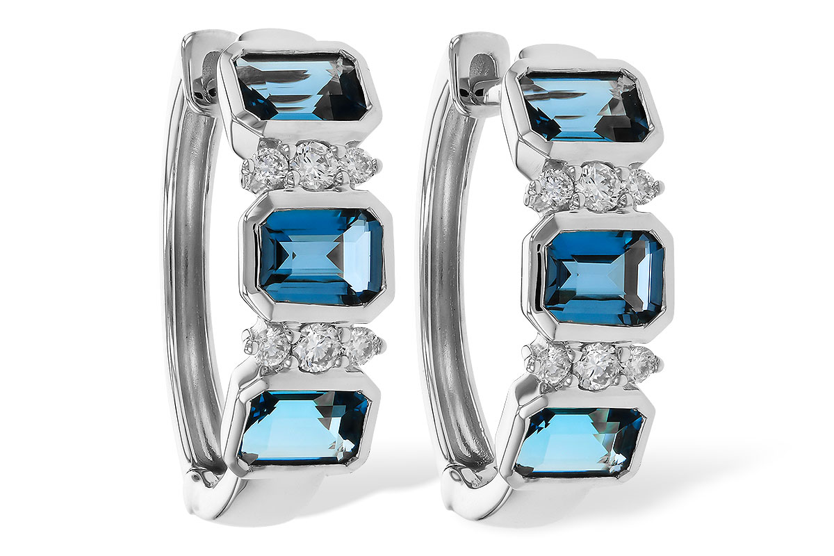 E329-29610: EARRINGS 1.37 TW LONDON BLUE TOPAZ 1.48 TGW