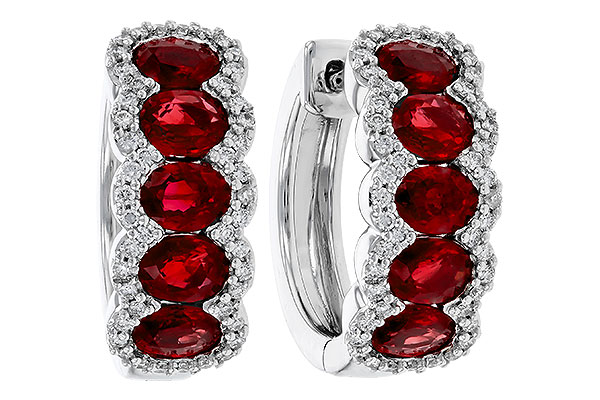 E329-34174: EARRINGS 2.20 TW RUBY 2.45 TGW