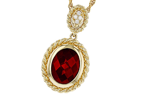 E330-18674: NECKLACE 2.10 GARNET 2.12 TGW (9x7MM GAR)