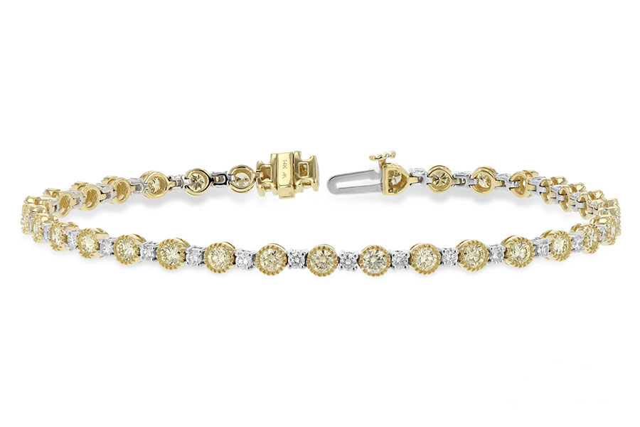 F242-99555: BRACELET 2.22 YELLOW DIA 3.04 TW