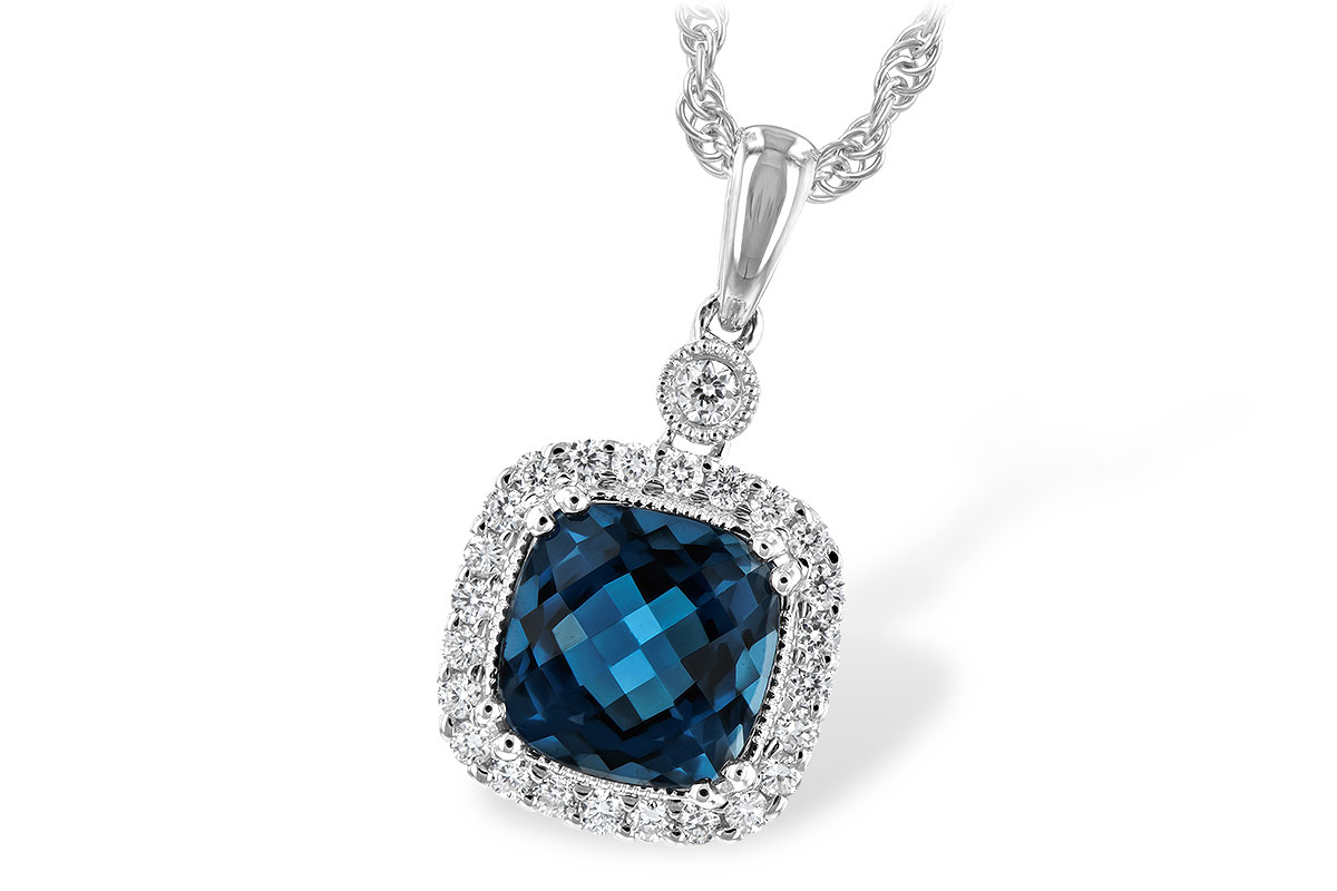 F243-83183: NECK 1.63 LONDON BLUE TOPAZ 1.80 TGW (7MM LBT)