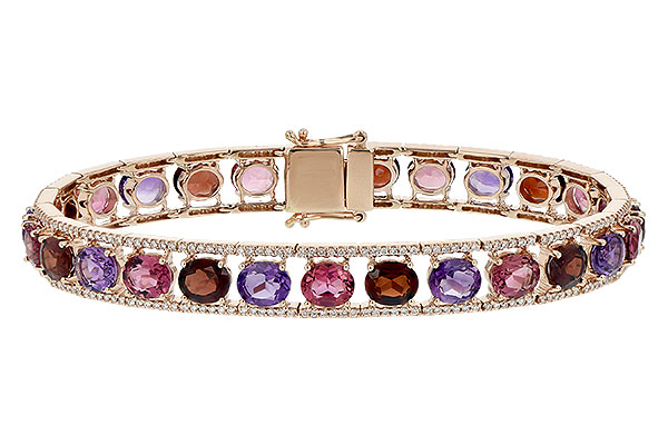 F243-84110: BRACELET 14.94 SEMI PREC (AMY,GT,PT) 15.95 TGW