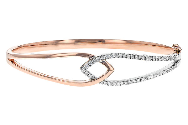 F243-89619: BANGLE BRACELET .50 TW (ROSE & WG)